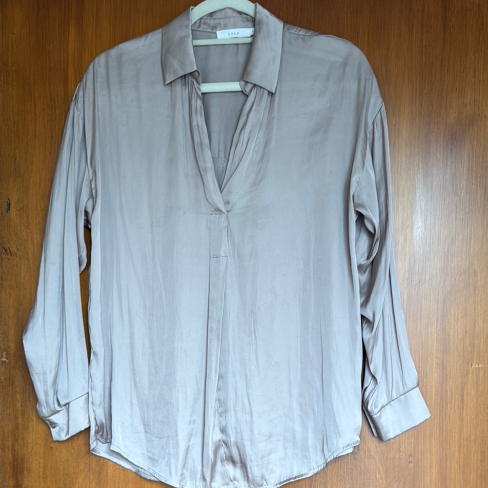 Silk Taupe Blouse by Lush